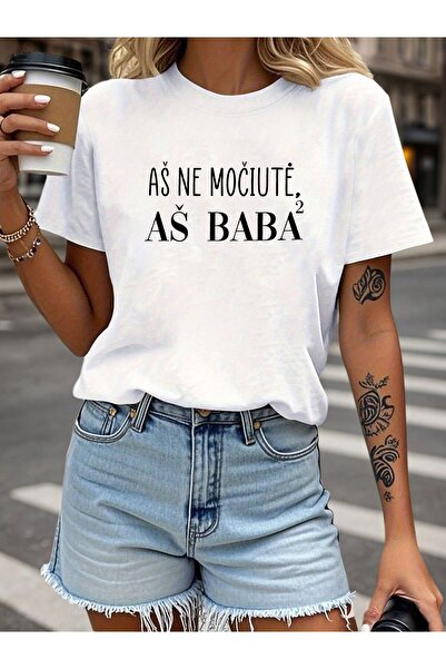 212Wear تي شيرت نسائي مطبوع عليه عبارة "I'm Not Little Grandma I'm a Baba2" -...
