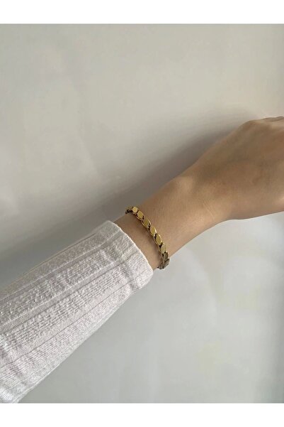 OGHAMAY Gold Color Barley Chain Steel Bracelet - 3132