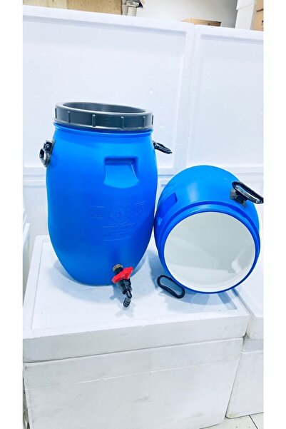 yağmur plastik 40 Litre Varil Bidon Musluklu Içi Beyaz Kaplamalı (GENİŞ BÜYÜK...