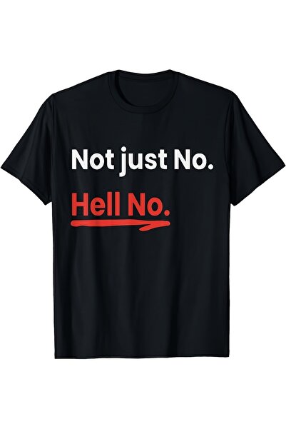 En22 قميص رجالي مضحك بطباعة "Not Just No." بالتأكيد لا." تي شيرت بتصميم نصي ج...