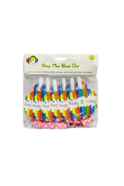 Generic Party Panda Happy Birthday Party Blowouts Pink Girls, 6 Pieces
