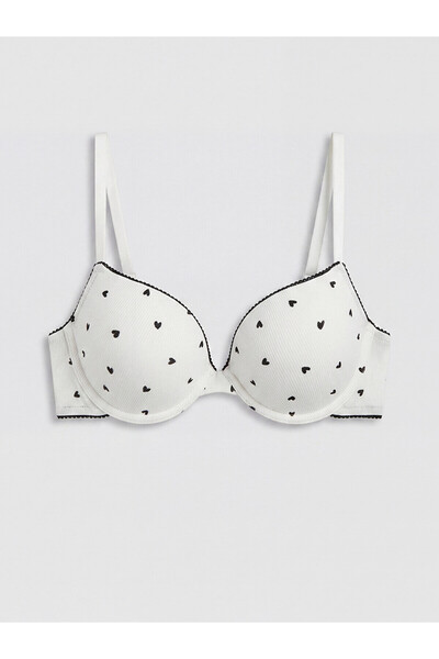 LC Waikiki Peak New Season Non-Wired Non-Padded Heart Pattern T-Shirt Bra