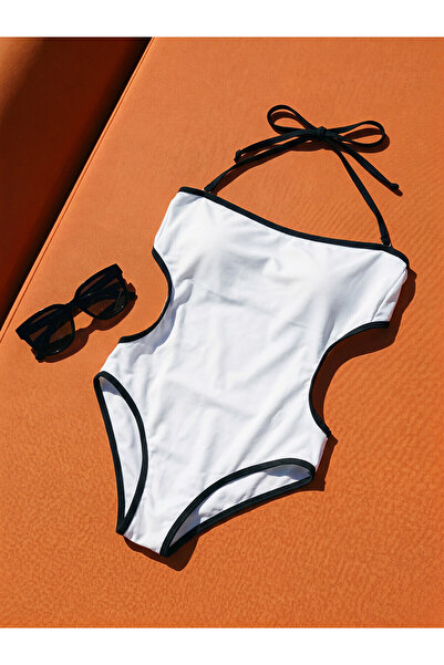 LC Waikiki Peak New Season Strapless Collar Tie Detailed Women's Swimsuit