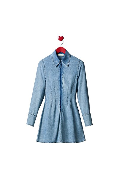 Desigual Rochie din denim pentru femei 26SWVD03 Albastru