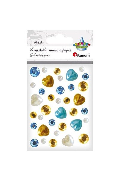 Titanum Cristale autocolante mix multicolor inimi si perle 36 buc