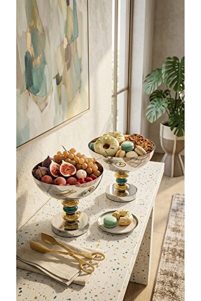 Generic Dessert and Fruit Serving Platter Set 25×20 /20×19 cm for a Stylish T...