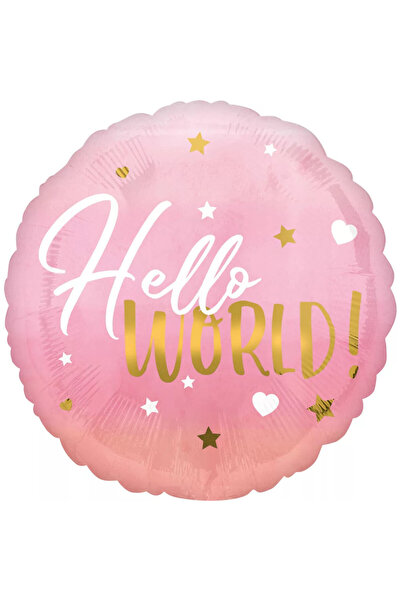 AMSCAN Folie de balon Hello World, Amscan, 185x151mm, decorativă