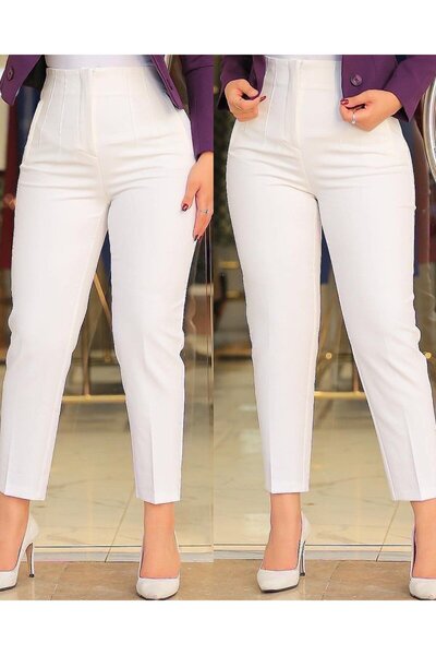 Generic Brand Women's Over-The-Knee, Ankle-Length Atlas Fabric Trousers 36 (S...