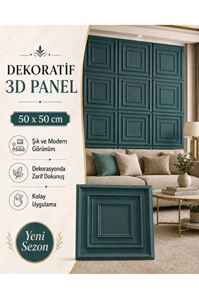 CraftWallDecor VAULT 3D DUVAR PANELİ BOYANABİLİR ( ÖLÇÜ : 50*50 cm / 4 adet: ...