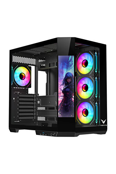 VENTO VG4206FSA 850W LCD 9.16 inc Tempered Glass USB 3.0 Mesh ARGB E-ATX Towe...