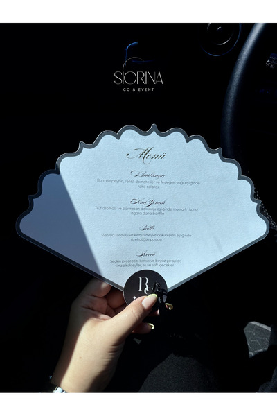 Siorina Co & Event Püsküllü Yelpaze Menü Kartı -10 Adet
