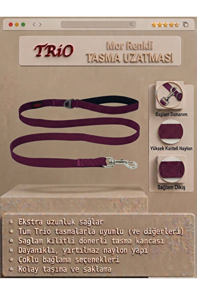 Trio - Tasma Uzatması Gezdirme Kayışı Uzatma Kedi ve Köpek Tasmaları İçin Uza...