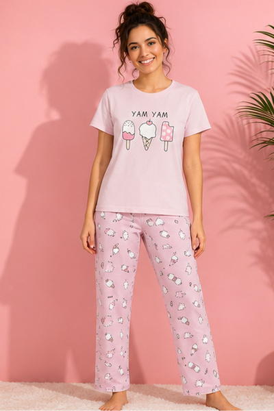 ETEN Girls Printed Pyjama Set Short Sleeve
