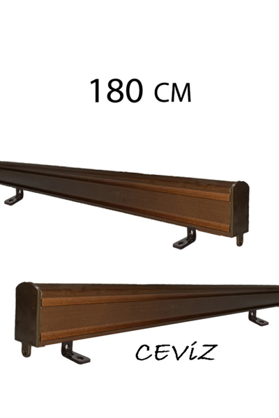 PERDE Mix 180 cm Ceviz Metal Ayak 3 cm Dekoratif Perde Ray Kornişi Alüminyum ...