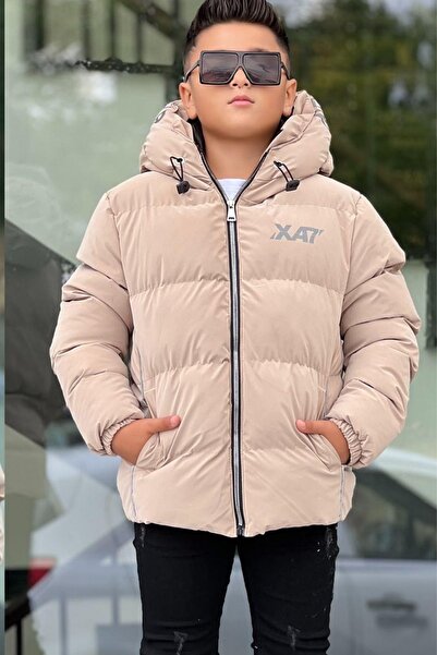 Pina Kids Boys' Hooded Printed Reflective Detailed Nova Fabric Winter Inflata...