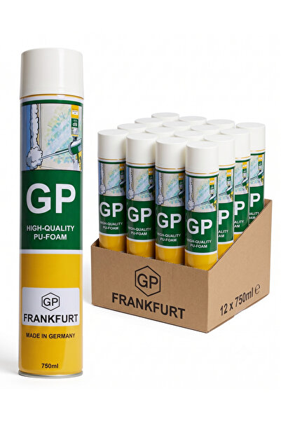 GP 12 Pack German Multi-Purpose PU Foam Spray - 750 ml - High-Expansion Expan...