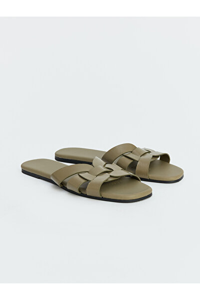 LC Waikiki Peak New Season Women's Slippers with Knitted Band Detail