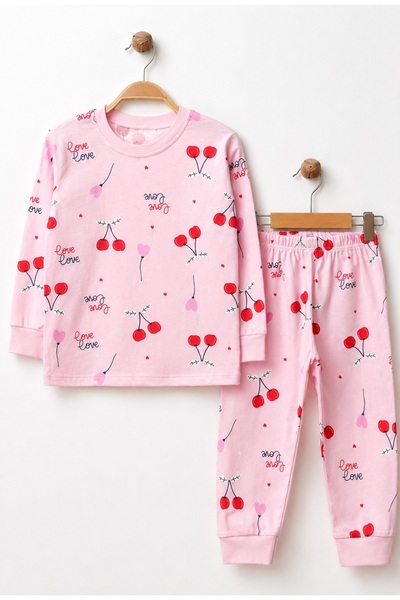Mnk Baby&Kids Kız Çocuk Baskılı Pamuku 2li Pijama Takım M00845 PEMBE