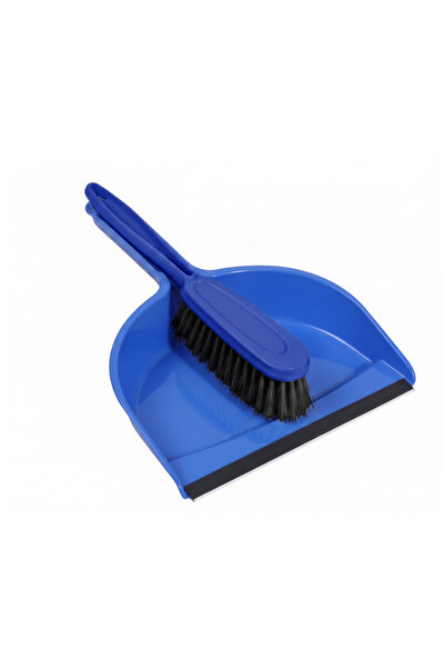 Generic Plastic Cleaning Dustpan with Brush, 2-Piece - Blue