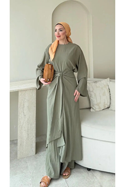 RFK Butik Γυναικείο Σετ Τριών Τεμαχίων Χιτζάμπ με Παντελόνι και Δέσιμο στη Μέ...