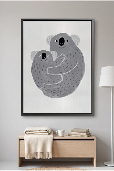 Jasmine Art Mother and Child Koala Cuddle Kids Wall Art | Portrait Framed Can...
