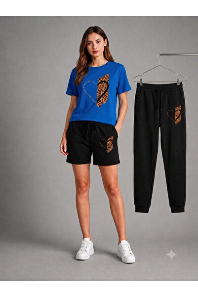 CLOTHES33 TRICOU, PANTALONI DE TRENING, COMBINATIE 3 PIESE, SUBȚIRE, DE VARĂ,...