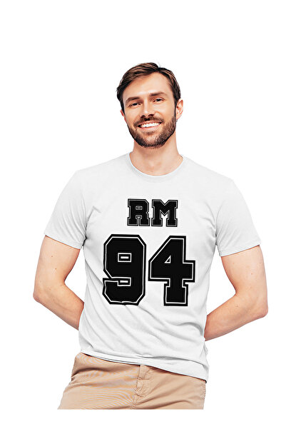 Generic عالم الموضة تيشرت قطن بطباعة عالية الجودة بتصميم BTS RM94