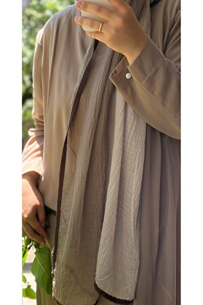 Mehru Scarfs Double Color Gradient Muslin - Sand Shawl - Non-Slip Texture - S...