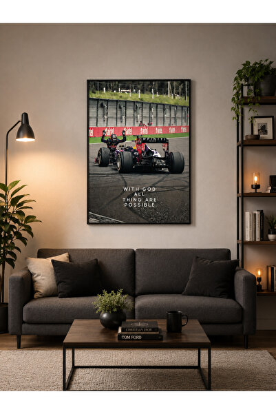 Zuma Studio Sebastian Vettel RedBull Formula 1 Siyah Çerçeveli Duvar Tablosu ...