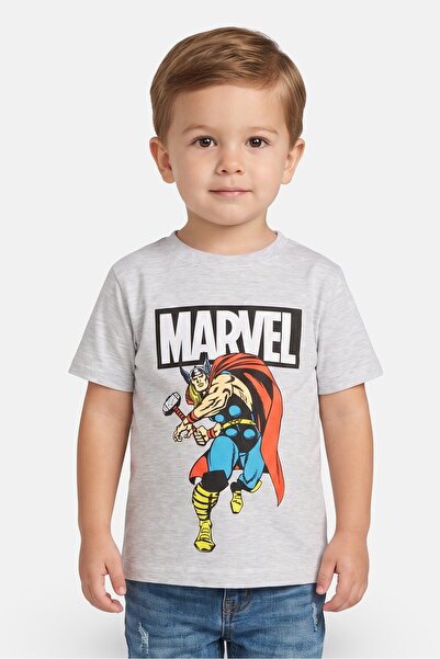 Marvel Toddlers Boy Crew Neck Short Sleeve Thor Print T-Shirt, Grey