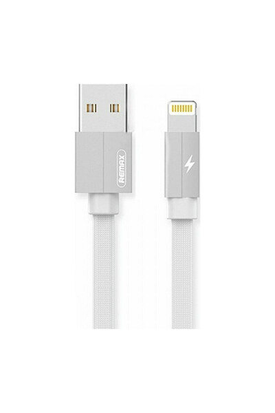 Remax Πλεγμένο / Επίπεδο Καλώδιο USB σε Lightning Λευκό 2μ (Kerolla)