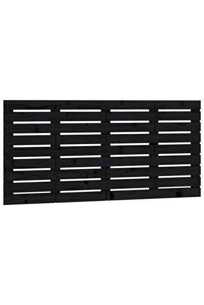 vidaxl Tăblie de pat pentru perete, negru, 126x3x63 cm, lemn masiv pin
