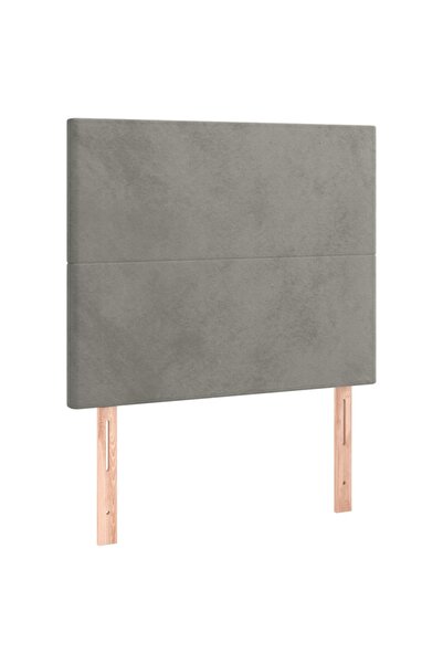 vidaxl Tăblie de pat gri deschis 80x5x118/128 cm catifea