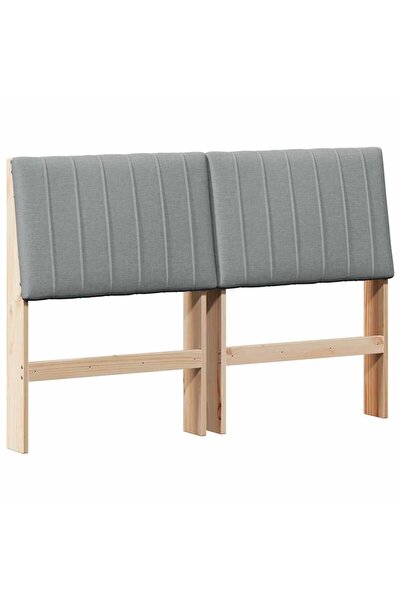 vidaxl Tăblie tapițată Gri deschis 135 cm Lemn de pin masiv