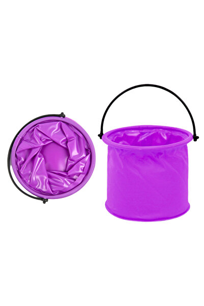 LEAN Găleată multifuncțională pliabilă din PVC, Violet, 14 x 14 x 12.5 cm, 20210