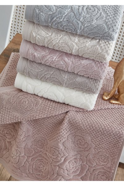 sarra 50x90 DELUXE 6'LI HAVLU - GÜL