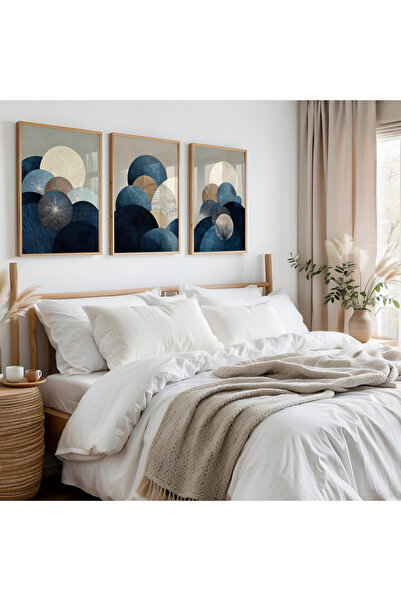 ALAYRA International Framed Abstract Painting Set of 3 Large Canvas Wall Art ...