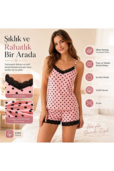 Gizem iç giyim Top and Bottom Pajama Set with Shorts, Soft Fabric
