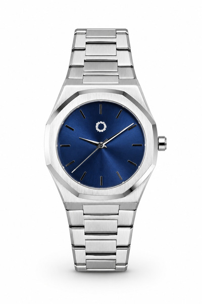 CüzCan Octa Blue 42 mm Blue Dial Steel Band Unisex Quartz Wristwatch