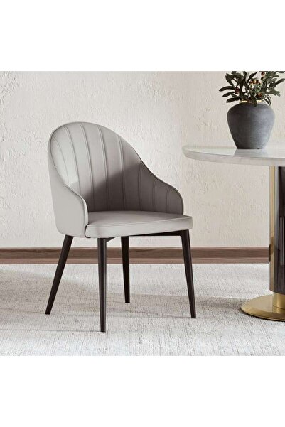 PAN HOME TROLEM DINING CHAIR - WHITE & BLACK