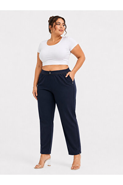 MOTIVATION Plus Size Parachute Fabric Elasticized High Waist Zipper Detail Na...