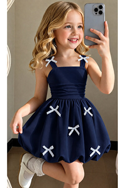Keywest Girl's Bow Detailed Balloon Dress