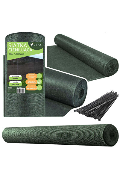 LEAN Plasă de umbrire pentru gard, 1,5 m, 10 m, 140 g/m², verde, 25837