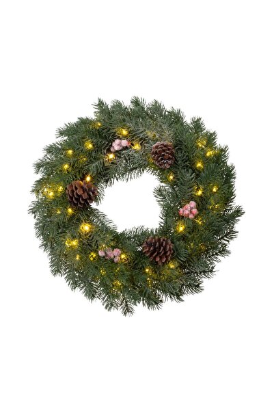 Strend Pro Coroniță luminoasă de Crăciun Ø40 cm cu 48 LED-uri, Brad înzăpezit...