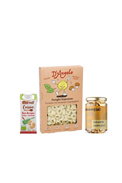 D'angelo Pachet Vegan Bio Tortellini cu Sos Cremos de Gălbiori – Tortellini D...