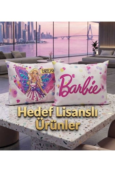 Taç Lisanslı Barbie Yastık Kılıfı (Tekli) %100 Pamuk