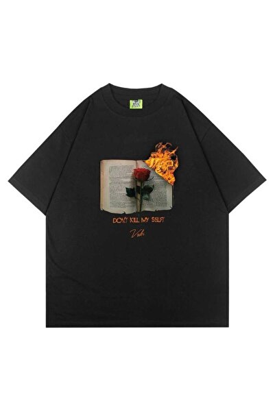 bellanova Unisex πολύχρωμο μπλουζάκι με στάμπα Oversize Streetwear Άνετη εφαρ...
