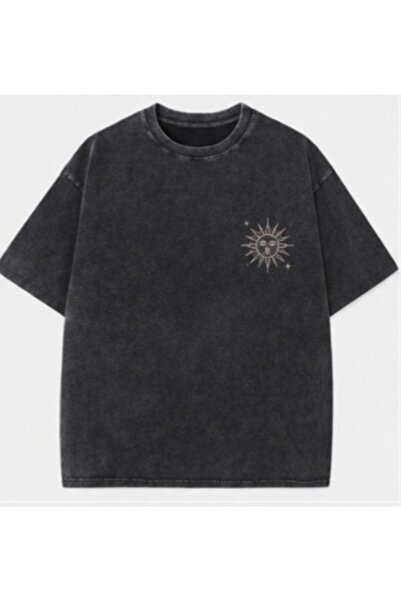 bellanova Unisex πολύχρωμο μπλουζάκι με στάμπα Oversize Streetwear Άνετη εφαρ...