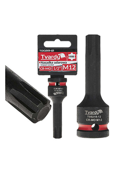 Tvardy RIBE Cheie tubulară de impact 1/2 ", M12, Cr-Mo, T00219-12