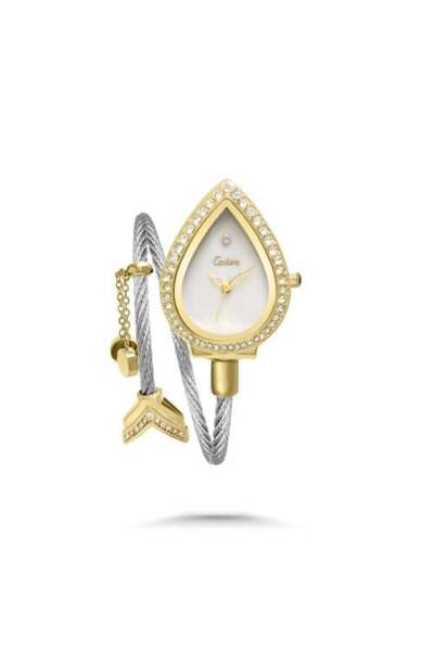 catera Women's Watch Extraordinary Design Silver and Gold Color White Dial